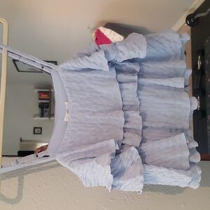 Blue Ruffled Cami Top